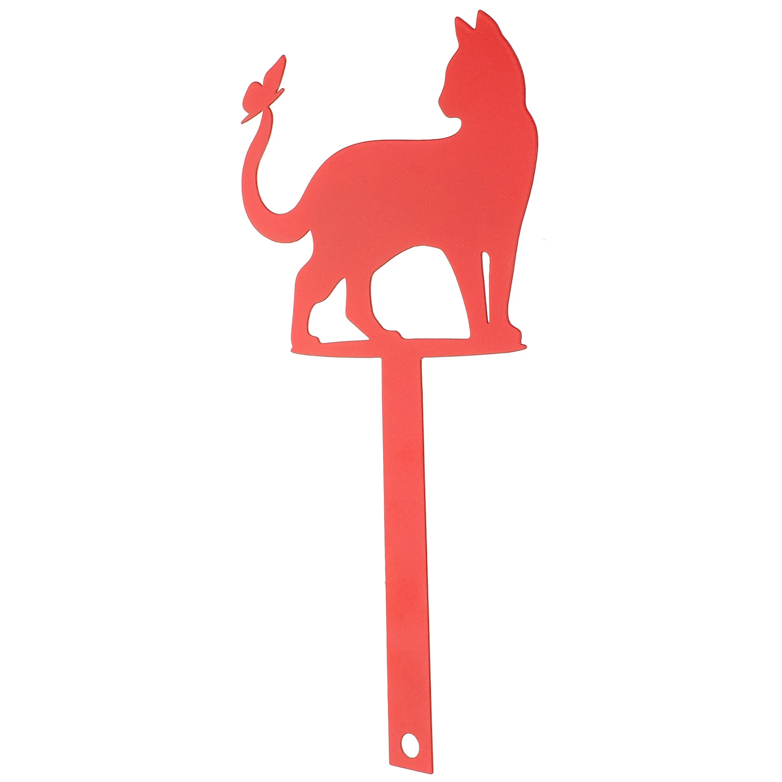 Decoración de hierro con forma de gato rojo, estaca de jardín forjada, adornos duraderos para buzón, decoración de patio, selecciones de buzón de Metal, señales de puerta delantera