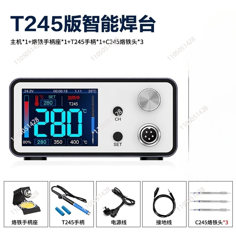 T3A 110V/220V Intelligent Soldering Iron Workstation Supporting T12/T245 Handle Iron Tips Soldering Iron Workstation