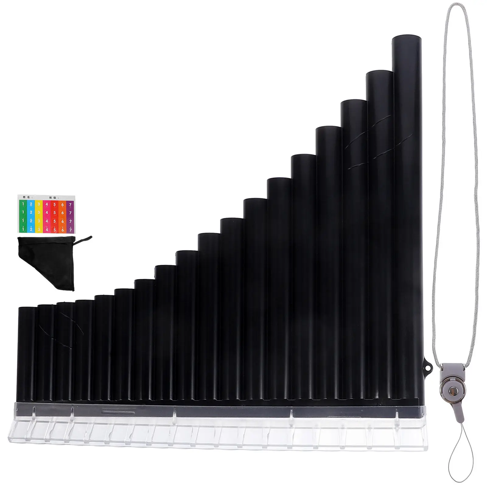 

Professional Pan Flute 18 Pipes ABS Resin C Key Panpipe for Performance Beginners Portable School Musical Instrument