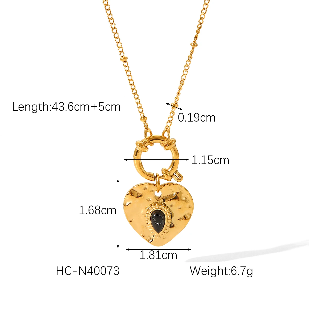 هوانغ تشاو على شكل قلب قلادة الفولاذ المقاوم للصدأ قلادة قلادة عصرية الأسود الزركون قلادة قلادة مجوهرات مأدبة هدية