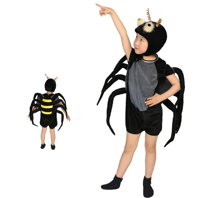 Cos 's Insect Animal Children's Small Black Spider Parent-child Role-playing Costumes