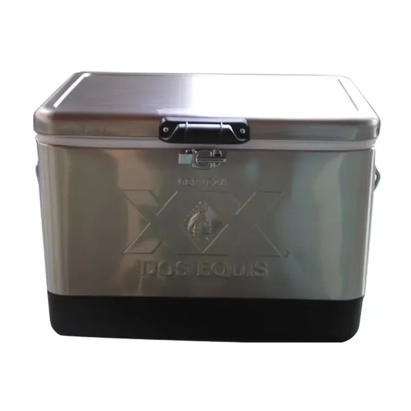 54QT Portable Car Refrigerator Stainless Steel Outdoor Camping Freezer 12V 24V DC Mini Fridge for Truck RV Boat Travel