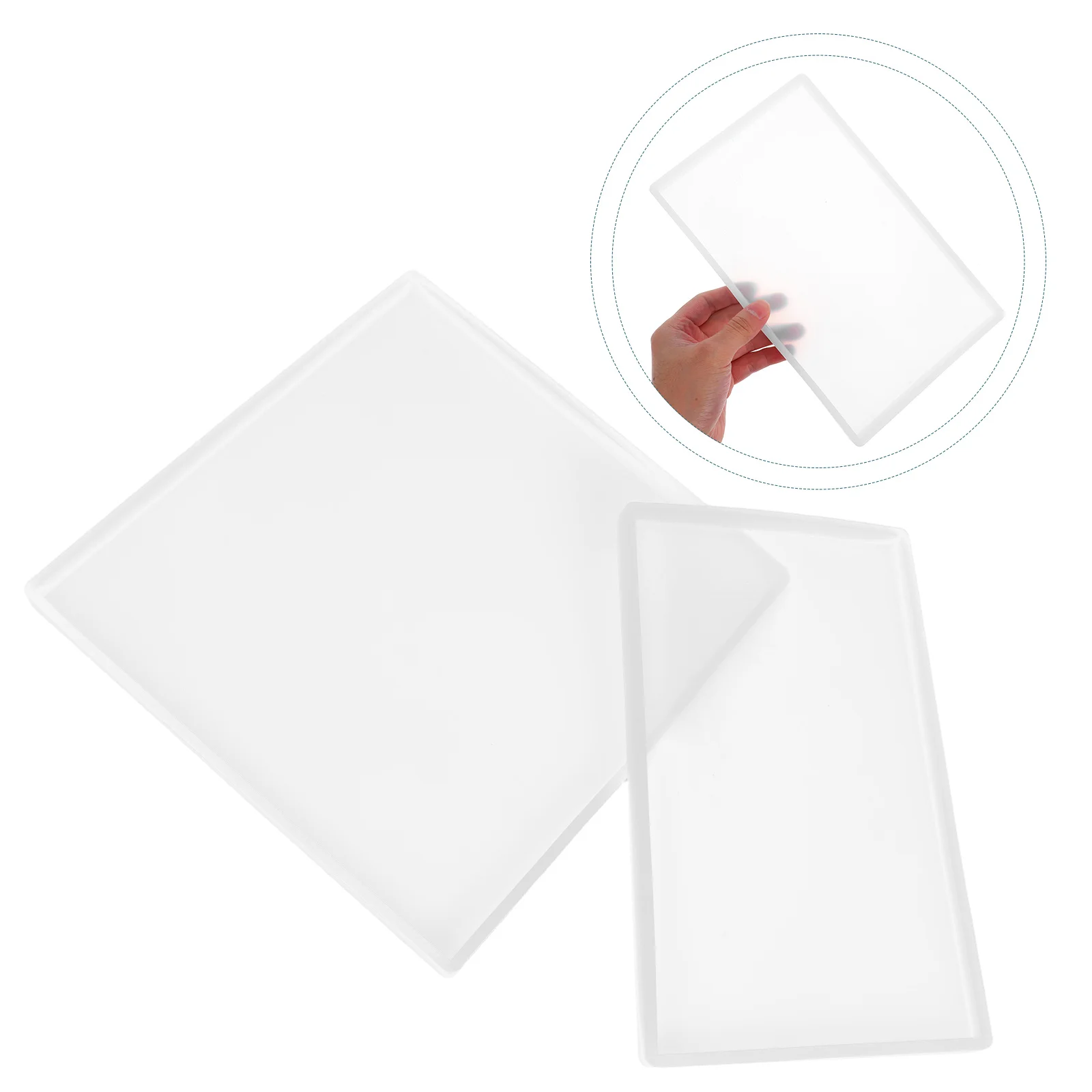 

2pcs Silicone Tray Mold For Epoxy Resin Diy Agate Coaster Craft Mold Reusable Flexible Molds For Resin Crafts Concrete