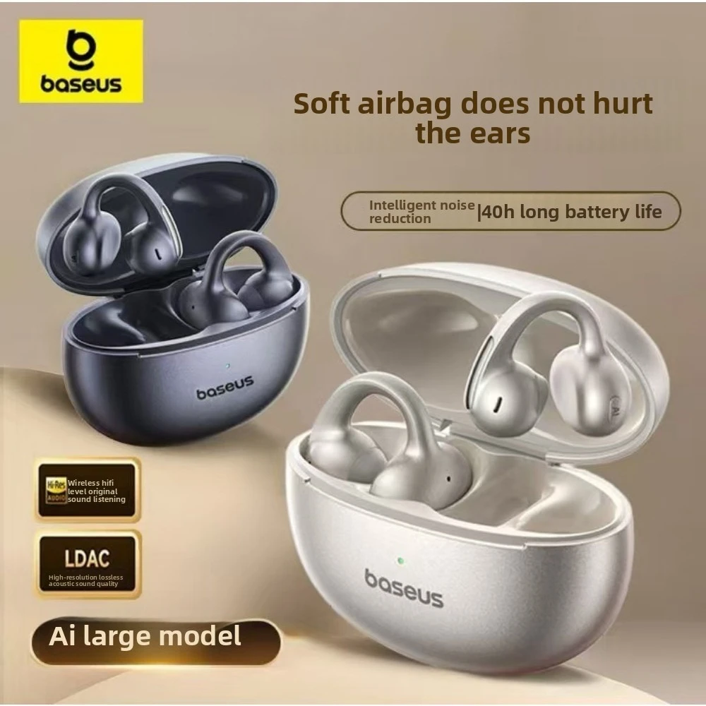 Baseus MC1 Pro Open-Ear Clip-on Wireless Earbuds Bluetooth 6.0 LDAC Hi-Res Audio IP67 40H Playback ENC Sport TWS Earphones