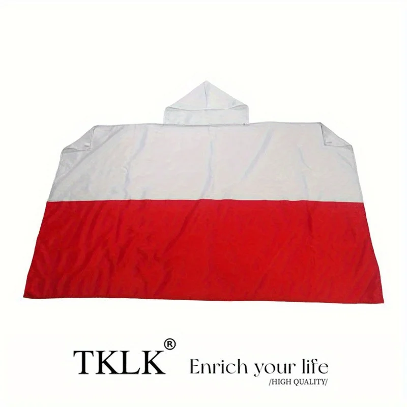 

1pc Poland Polyester Body Flag with Cape-Durable Cheering Cape Banner for Sports Events General Fit - Fan Gift & Decoration