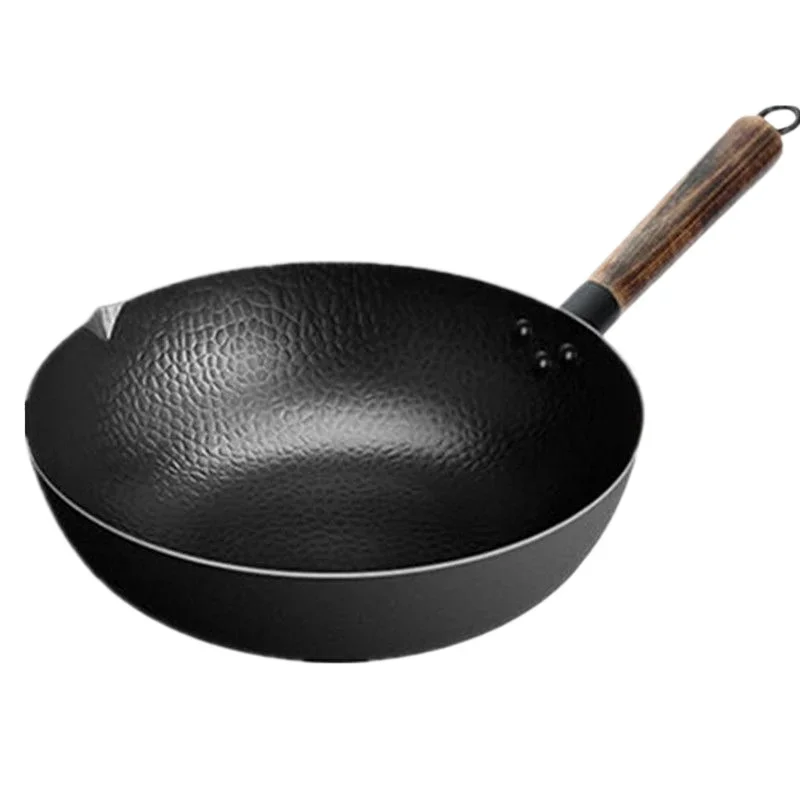 Women Lightweight Wok Pan,Hammer Cast Iron Frying pan,Durable Non-stick Wok,For Kitchen Gas Stove And Induction Kitchen Cookware