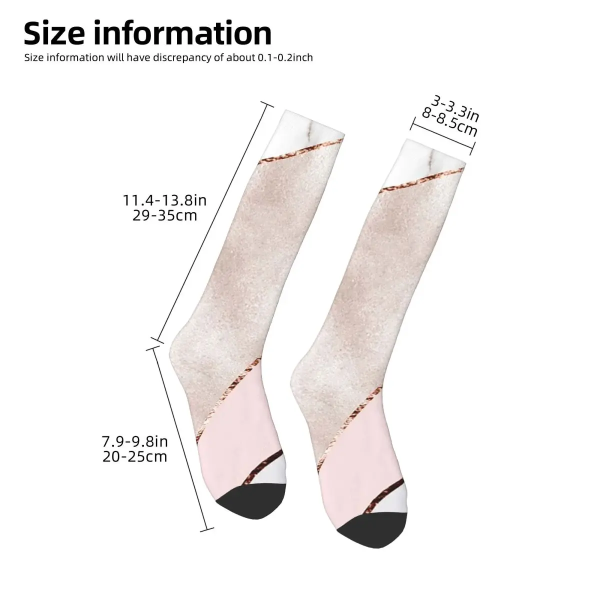 Spliced Mixed Rose Gold Marbl Socks Harajuku Stockings All Season Long Socks Accessories for Man Woman Gifts