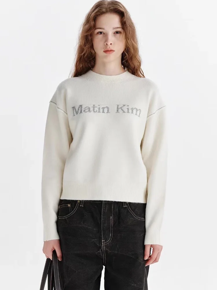 

Tie-Dye Letter round Ne Sweater ex Autumn Winter Cotton Long Sve Thermal Comfortable Regular Fit Color Knitwear