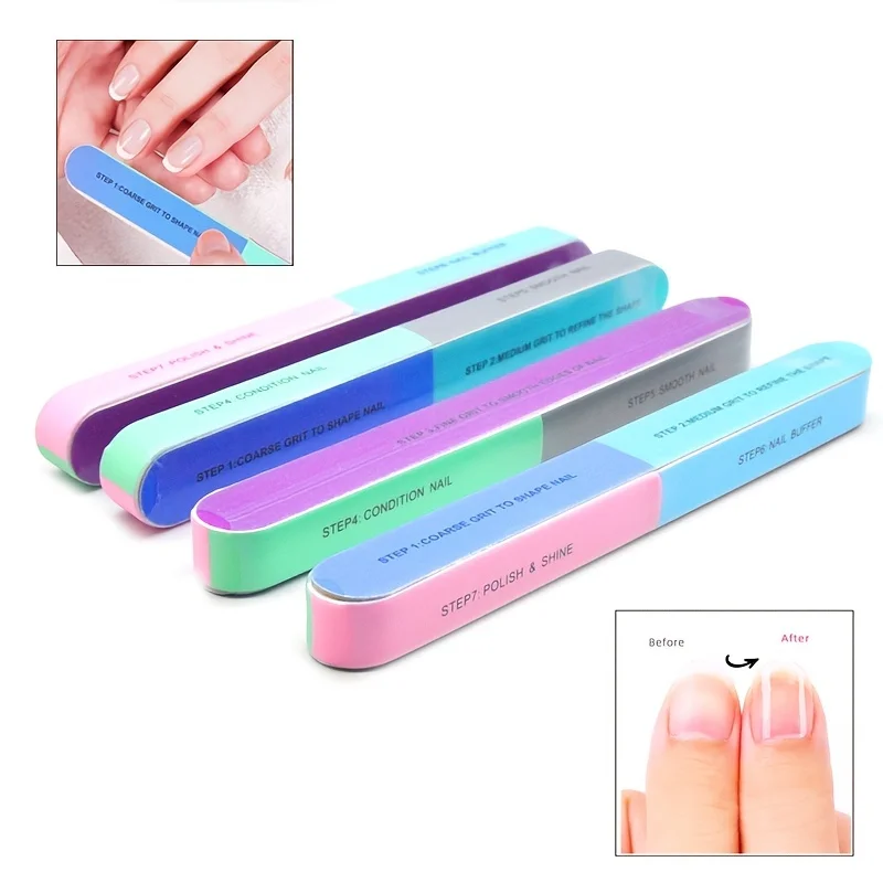 

2Pcs 7-Side Nail Buffer File Polishing Sanding Manicure Tool