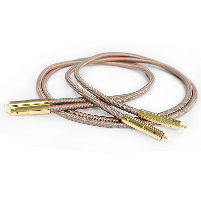 Hifi RCA Cable Accuphase 40th Anniversary Edition OFC RCA Interconnect Audio Cable Gold plated plug