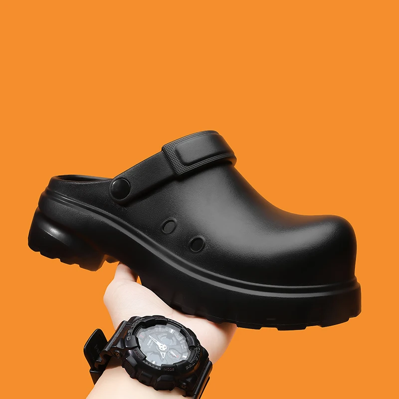 Modische Herren-Casual-Sandalen Sommer-Halbschuhe EVA Rutschfeste Freizeitschuhe Outdoor-Plateau-Strandschuhe Dickbesohlte Kochschuhe