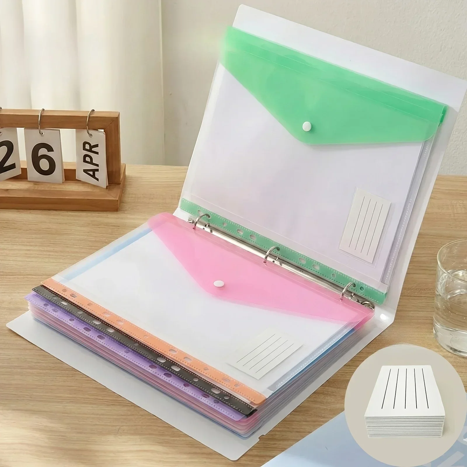 18Pcs A4 Folders with 11-Ring Binder Pockets,Random Colors -Durable A4 Binder Organizers for School,Office,And Home Organization