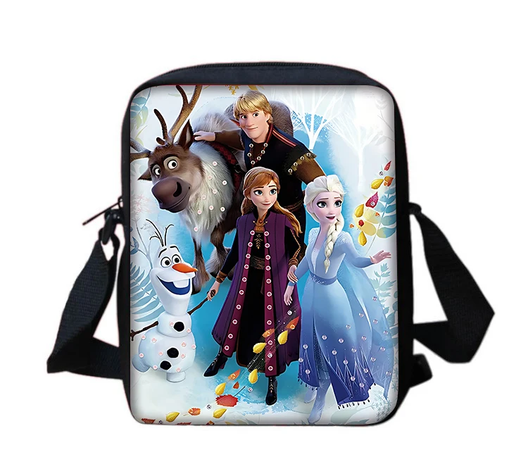 Tas tangan kasual anak laki-laki dan perempuan, tas belanja, tas ponsel anak laki-laki dan perempuan Frozen, tas kurir bahu motif Elsa