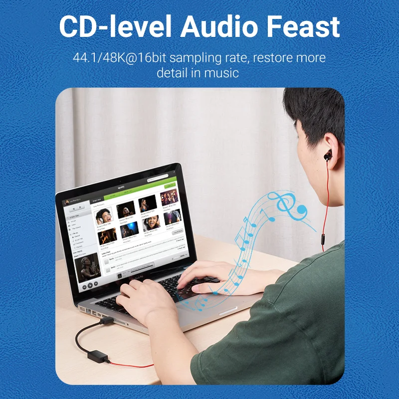 Vention Scheda audio Adattatore audio da USB a 3,5 con microfono Scheda audio esterna per PC Laptop Cuffie da gioco PS5 Scheda audio USB