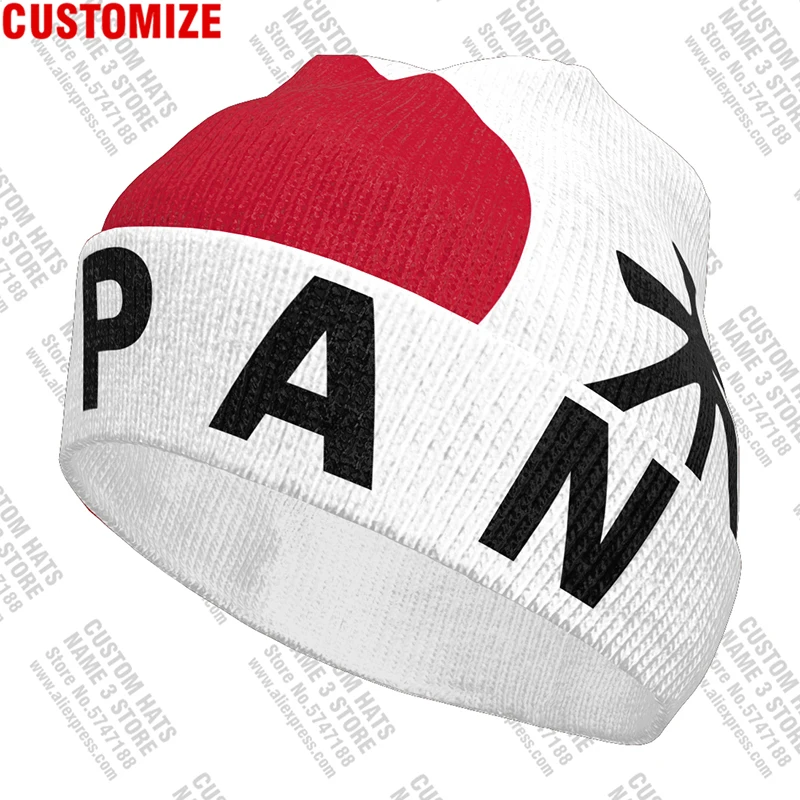 Japan Knitted Hat Free Custom Name Winter Cold Pullover Japanese Jpn Nihon Flags Nippon Keep Warm Comics Caps Jp Hip Hop Beanies