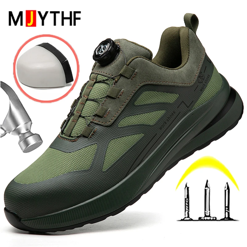 New 10KV Iinsulated Shoes Composite Toe Anti-Smash Safety Shoes Men Anti Puncture Work Sneakers Rotating Button Protection Shoes