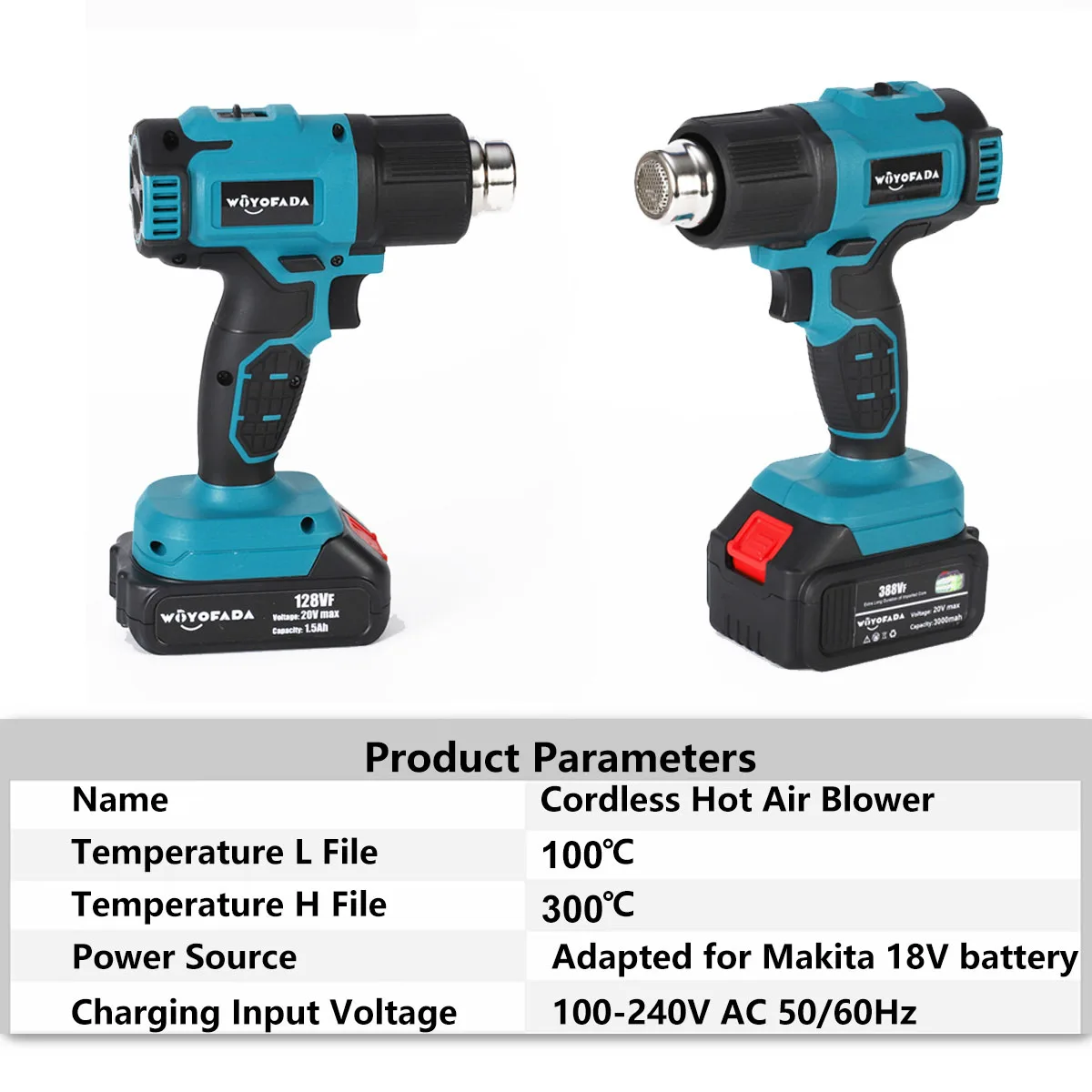 Cordless Heat gun Hot Air Machine Portable Handheld Heating Equipment Temperatures Adjustable for Makita 18V Battery