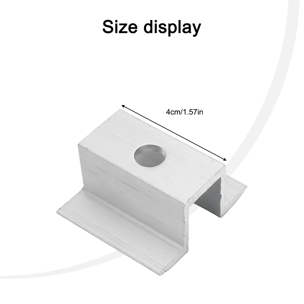 10Pcs/set Solar Middle Clamp PV Fit For Aluminum Alloy Solar Panel Frame Height 25-50mm For Most Frame Modules Accessories