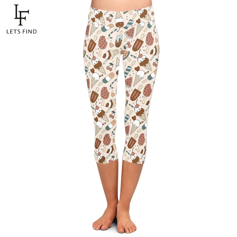 LETSFIND-Legging capri taille haute pour femme, vêtement de fitness sexy, slim, mi-mollet, avec impression 3D de la proximité de la main, nouvelle collection été 3/4