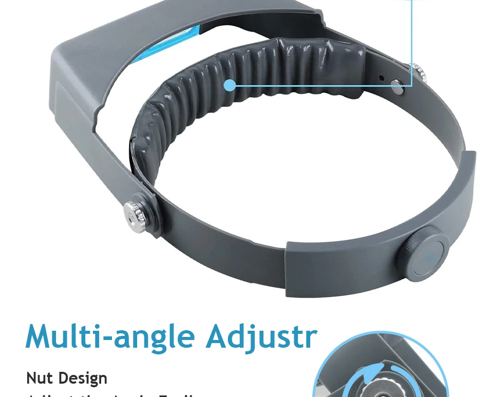 Head-mounted Double Lens Magnifying Glass with 4 Magnifications for Jewelry and Reading