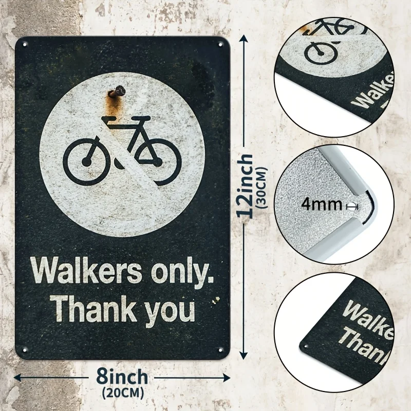 Decorative Sign& Plaque 4pcs Of Vintage No Trespassing Metal Signs, Vintage Wall Decor For The Elderly Solely, For Roads, Bars