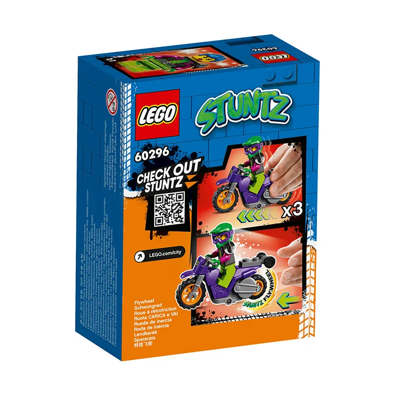 LEGO City 60296 Motorcycle Rear Wheel Support Stunt For Boys And Girls Puzzle Building Blocks As A Children\'s Gift