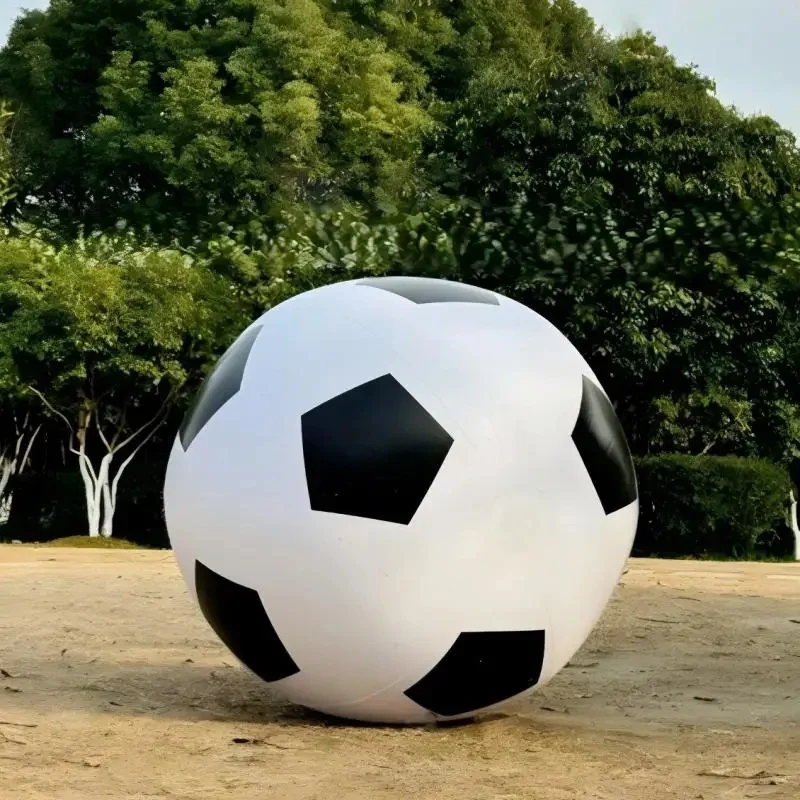 Outdoor Sports Inflatable PVC Soccer Ball Round Checkered Sphere Decorative Prop for Event Team Building Atmosphere Enhancement