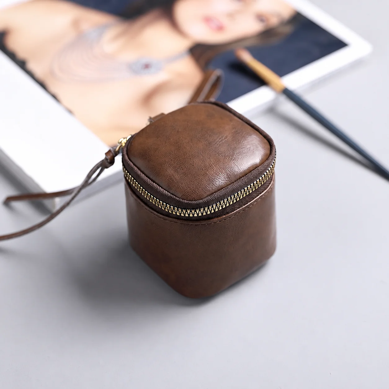 Key Storage Pouch Small Pu Leather Cosmetic Bag Coin Storage Pouch Soft Texture Mini Storage Pouch For Shopping Daily Outings