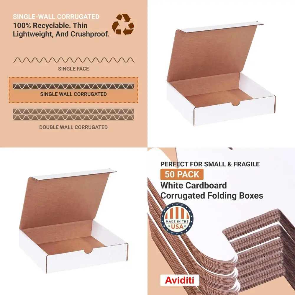 

50-Count Small Cardboard Shipping Boxes, 9x8x2 Inches, Ideal for Moving, Mailing, Packing & Storage