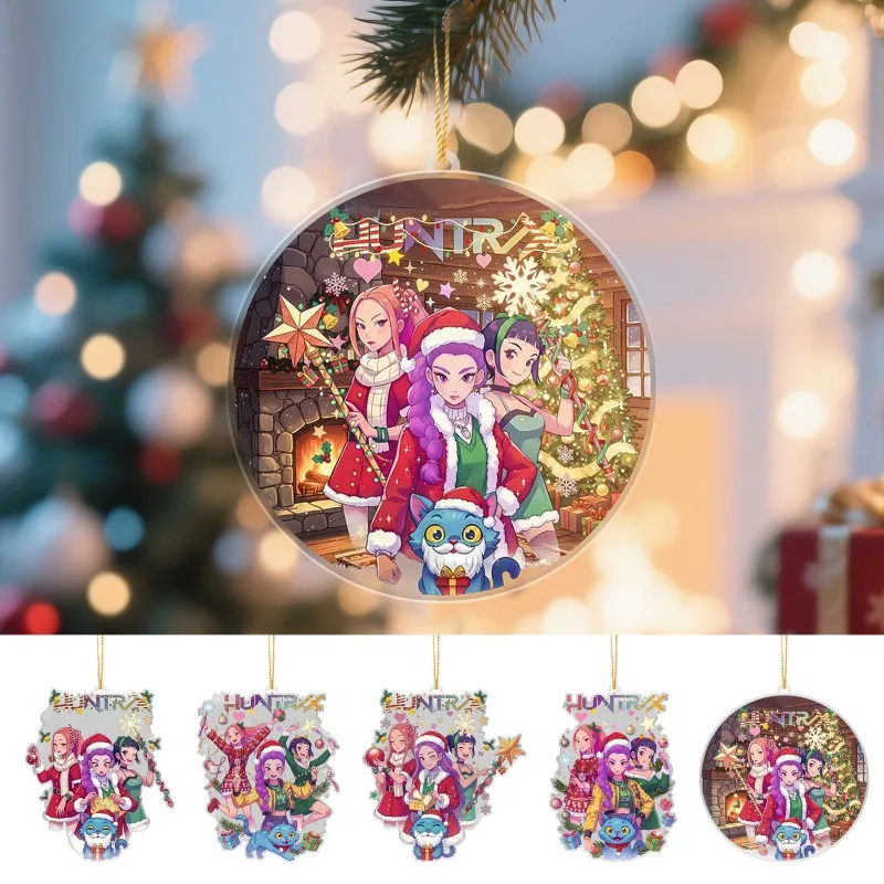 

KPop Охотники на демонов Рождественские украшения Аниме Акрил 2d Плоский DIY Рождественская елка Подвеска Рождественская вечеринка Елка Подвесное украшение Подарок