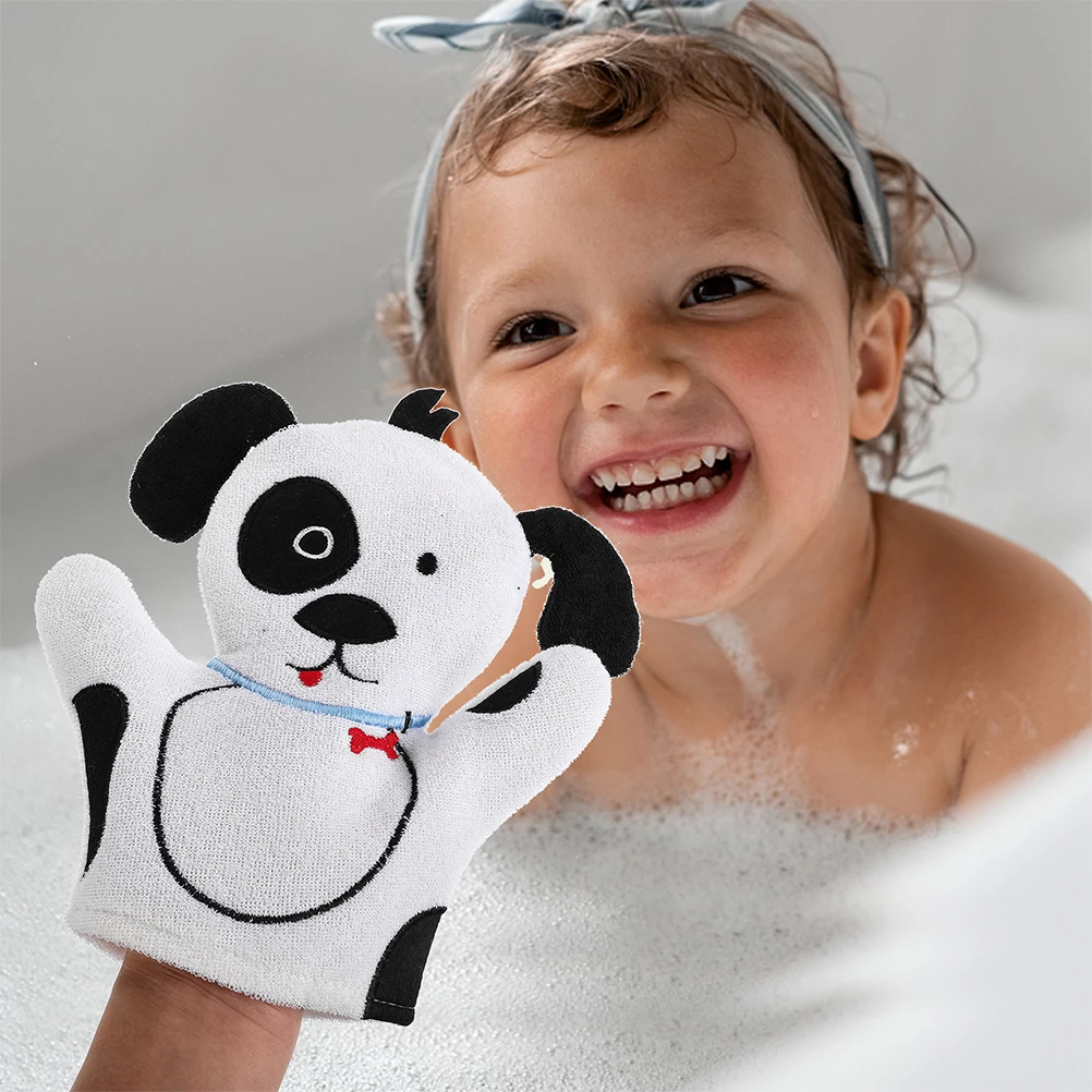 

2Pcs Cartoon Bath Scrub Gloves Shower Sponges Exfoliating Body Mitts Fun Accessories Toddler Washcloth Gentle Face Fabric
