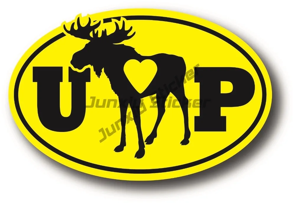 

Up Michigan State Up Upper Peninsula Moose Decal Bumper Sticker Vehicle Sunshade Window Bumper Stickers