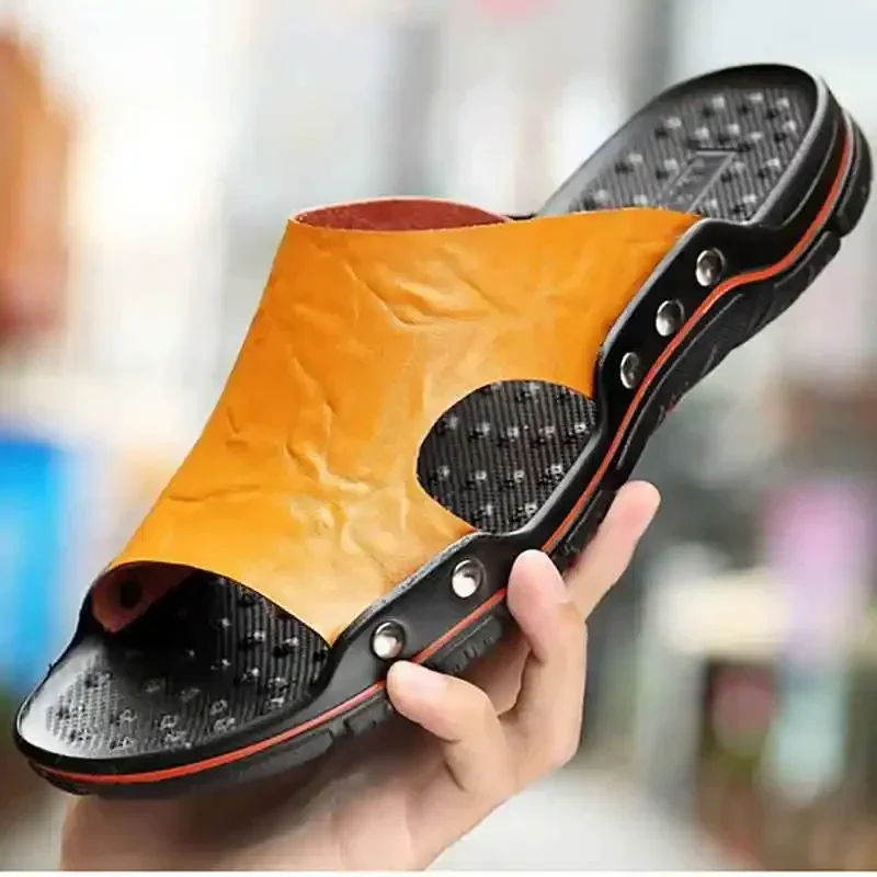 Männer Hausschuhe Männer Strand Rutschen EVA Flip-Flops Leichte Bequeme Pu Leder Reise Hausschuhe Männer Sommer Schuhe Mann Sandalen – Detail 9