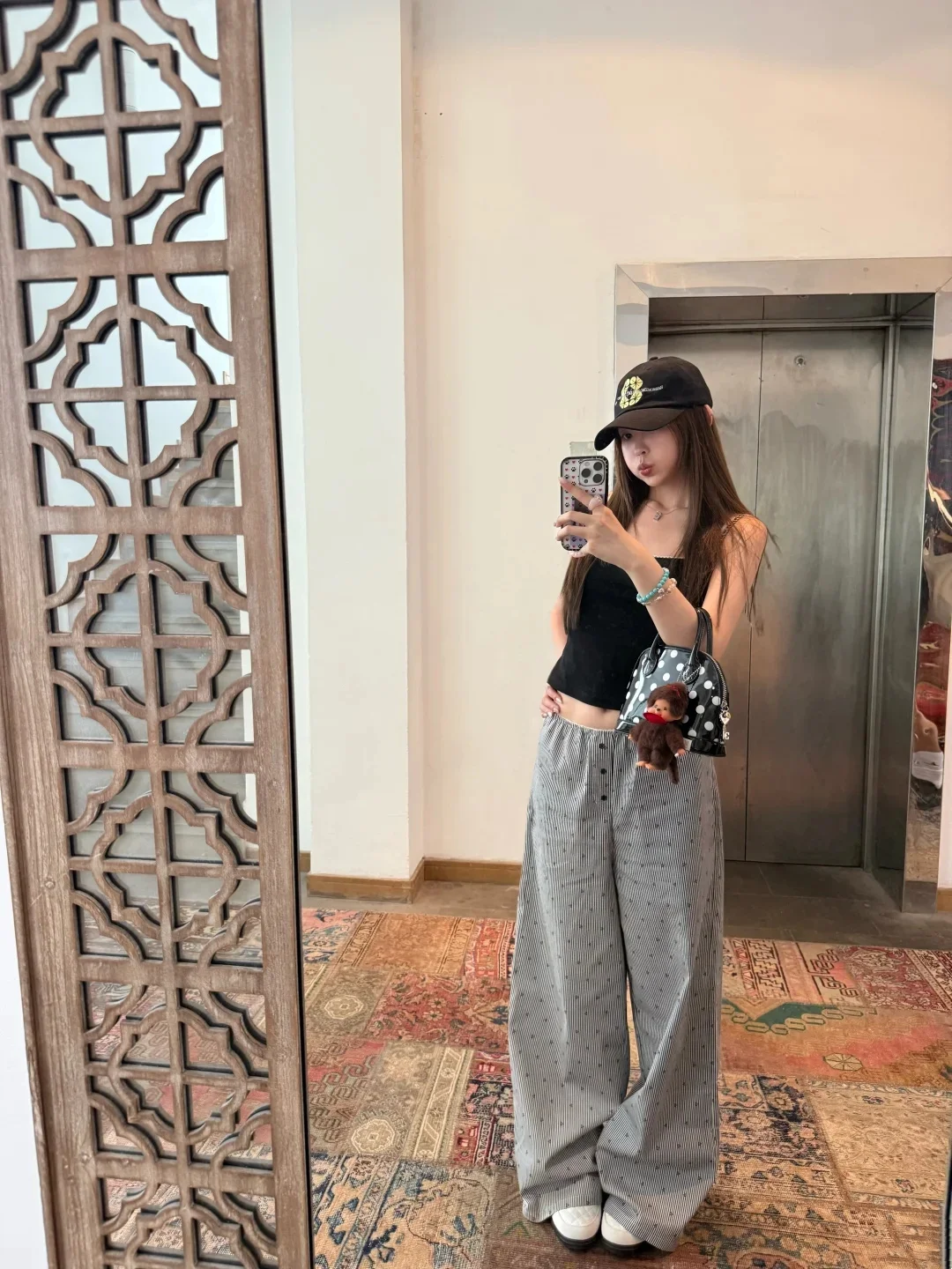 سروال نسائي موحد شتوي صوف مستقيم الأرجل مبطن بالصوف صالة قطيفة مريحة مطوية الحد الأدنى ملابس شارع فنية مريحة #6