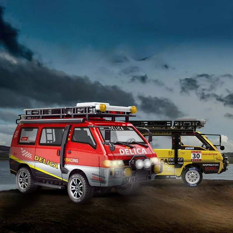 

Новый Mitsubishi Delica масштаб 1:24 фургон с полным приводом, имитационная модель автомобиля, игрушка для всех мальчиков, коллекционный автомобиль на день рождения, подарок