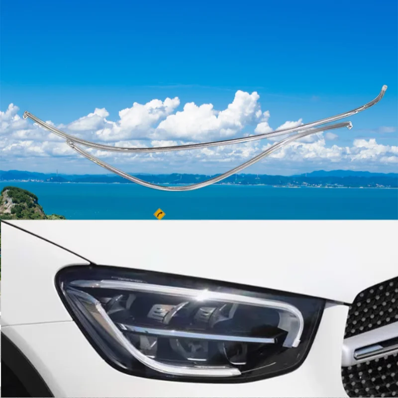 For Mercedes-benz GLC W253 LOW 2020-2022 DRL Light Guide Plate Light Guide Tube Headlight Daytime Running Light Guide Angel Eye