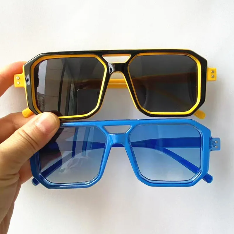 

NEW Sunglasses Unisex Double Beam Sun Glasses Anti-UV Spectacles Personality Square Eyeglasses Candy ColorGoogle