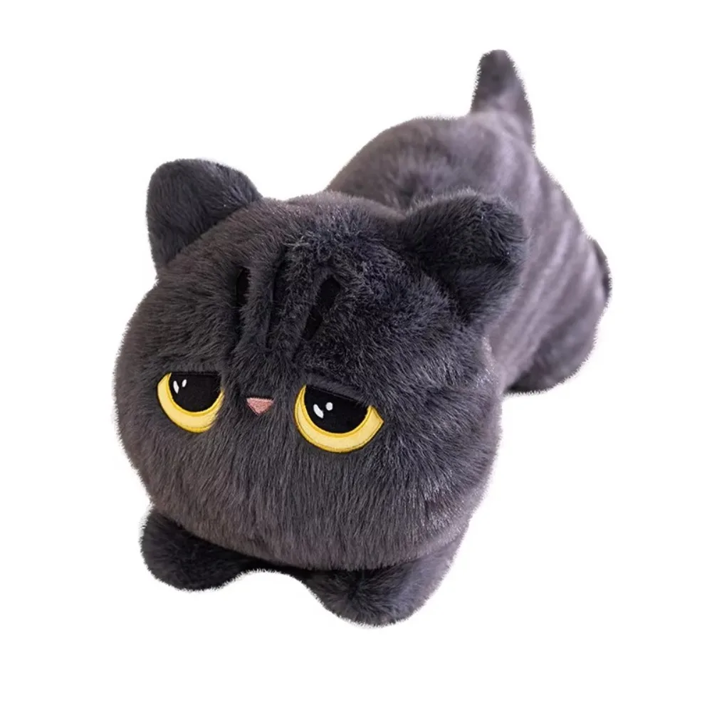 Cadeaux 50 cm de Long couché chat poupée grand chat de dessin animé en peluche doux chat noir en peluche poupées en peluche et plantes en peluche
