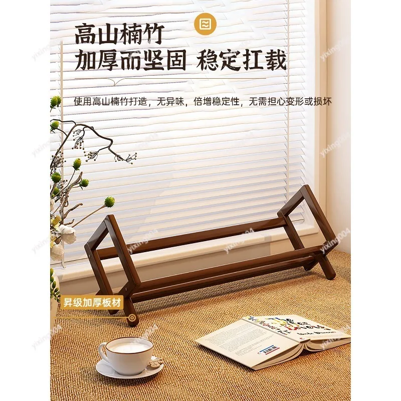 

Desktop Organizer Bookshelf, Mini Tabletop Storage Rack for Office Desk CD Disc Daily Item Arrangement