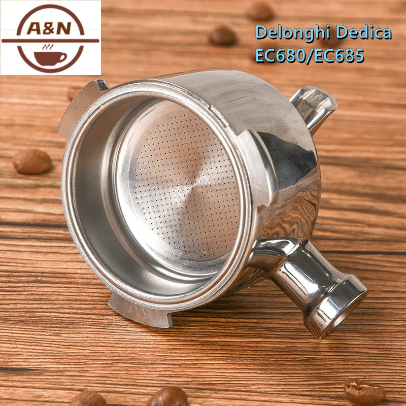 DIY Single Head 51MM Double Spout Coffee Portafilter Filter Holder Delonghi Dedica EC680/685 ECP33.21 ECP35.31 Stainless Steel