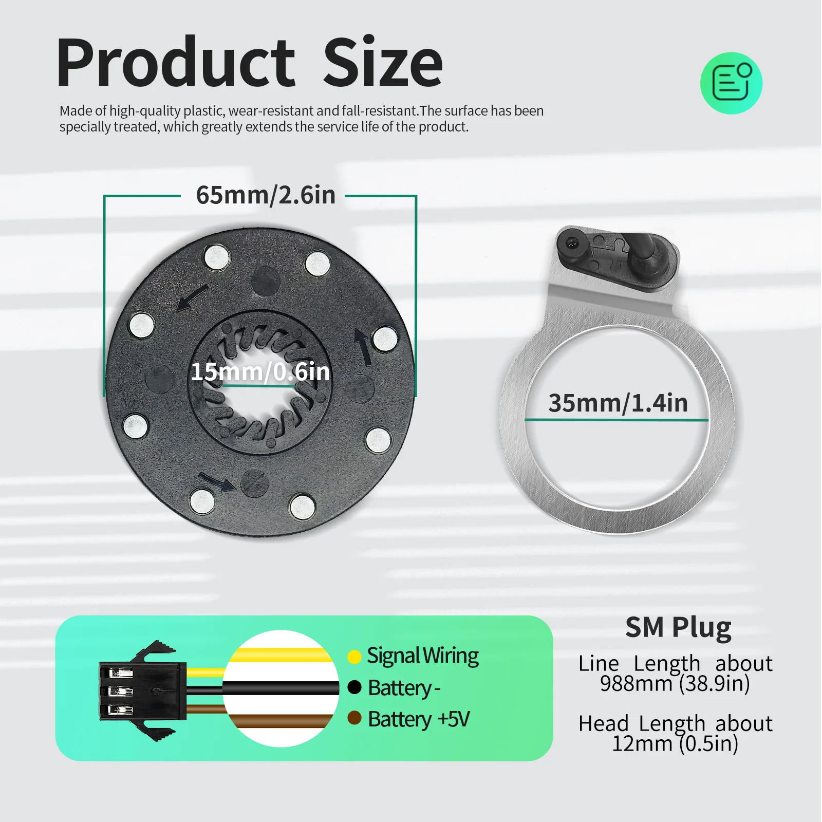 KT BZ-4 Power Sensor 8 Magnet Electric Bicycle PAS Waterproof/SM Plug, Suitable for Electric Bicycle Modification Kits image 2