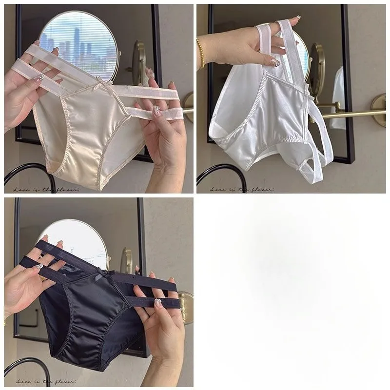 

Flirting Muse~ Весенне-осеннее женское бесшовное тонкое кружевное белье из ледяного шелка с вырезами, быстросохнущее, для девушек