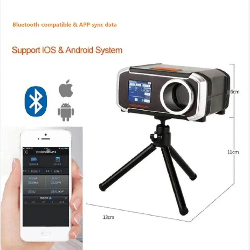 Chronograph Speed Meter with Bluetooth Compatibility, LCD Screen Display Speed Measuring Tool for Slingshot & Bow
