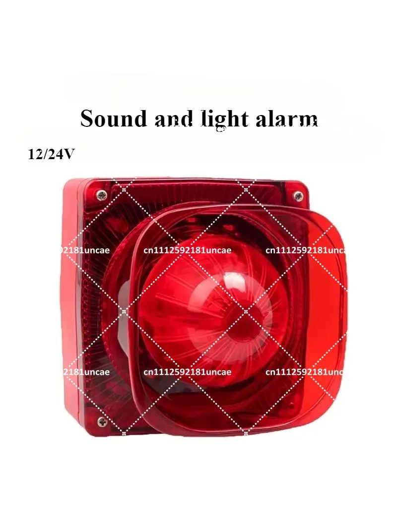 12V 24V High-Pitched Alarm Speaker - Portable Outdoor Safety Siren with Sound & Light, Fire Safety Device