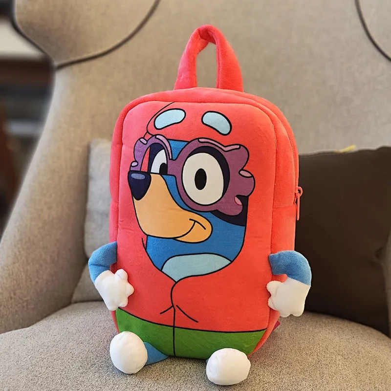 Cartoon Bluey Family Cosplay Kindergarten Children Schoolbag Bluebin Dog Backpack Kawaii Blue Orange Dog Backpack Children Gifts