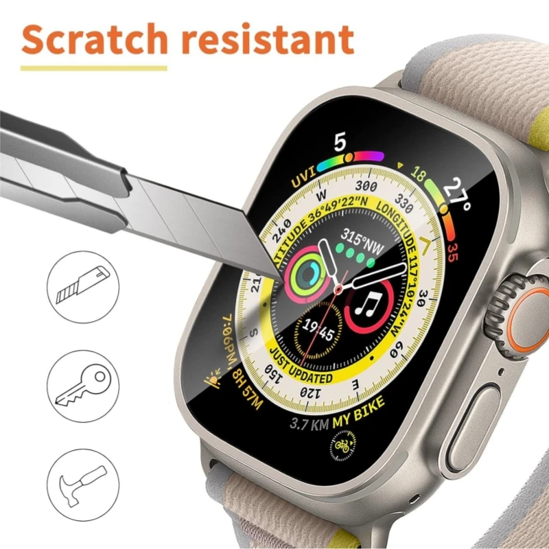 1-5Pcs Tempered Glass For Apple Watch Ultra 49mm Accessories Screen Protector HD Film iWatch Ultra automatic installation