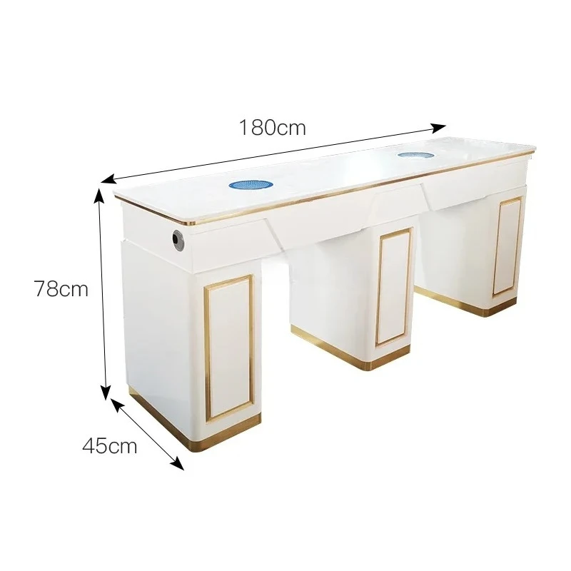 

Professional Double Nail Tech Art Desk Table Salon Furniture Manicure Table And Chair Set