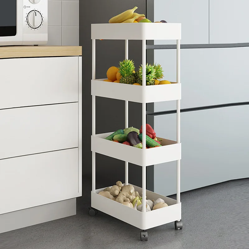 

Kitchen trolley shelf kitchen storage spice rack with pulley multi-function storage rack