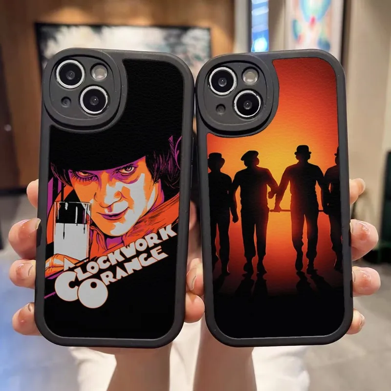 A Clockwork Orange Film Phone Case Black Leather For IPhone 13 11 14 12 Pro Max Mini Xs X Xr 7 8 Plus SE2020 Silicone Coque