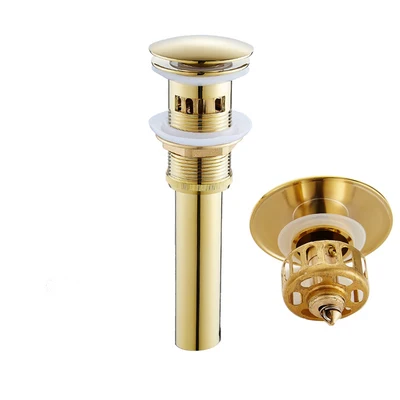 

Bathroom Lavatory Sink Basin Drain Water Drainage Pop Up Overflow Hole Brass Filter Basket Water Drain Bounce Sewer Drainpipe